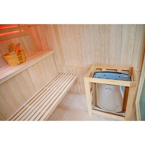 Sauna finlandeza cu temperatura inalta si soba Harvia 8kW pentru 5-6 persoane Bodo 180 x 180 cm - Img 15