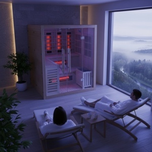 SAUNĂ KOMBO 2-ÎN-1 HELSI3 NEW – 160×160 cm – INFRARED + FINLANDEZĂ – 6kW – 3-4 PERSOANE - Img 3