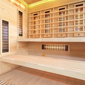 Sauna tip uscat cu infrarosu si cu pietre din sare de Hymalaya 4 persoane EP4RS XL stanga 180 x 160 cm - Img 15