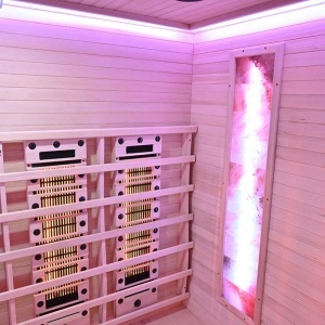 Sauna tip uscat cu infrarosu si cu pietre sarate pentru 4 persoane C4ST 175 x 140 cm - Img 20