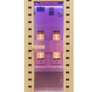 Saună uscată Infrared pentru acasă TROMSO1 90×90 cm – 1 persoană, 230V, Hemlock premium | Deppo - Img 3