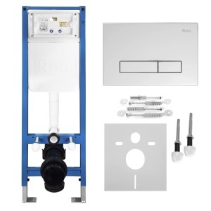 Set Cadru Îngropat Slim 024N pentru WC cu Buton HD Chrome