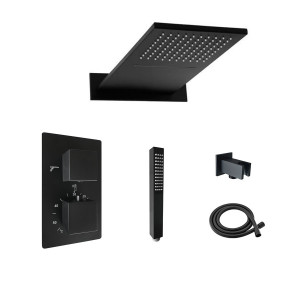 Set de dus negru mat, termostatic, 3 functii cod 1008