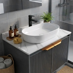 Set de mobilier de baie cu blat Marti 60cm Grey - Img 3