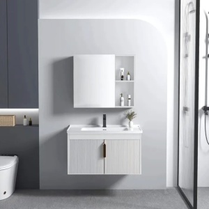 Set mobilier de baie cu lavoar Astor 60cm White - Img 2