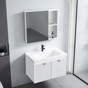Set mobilier de baie cu lavoar Mario 60cm White - Img 3