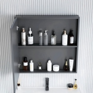 Set mobilier de baie cu lavoar River 60cm Grey - Img 4