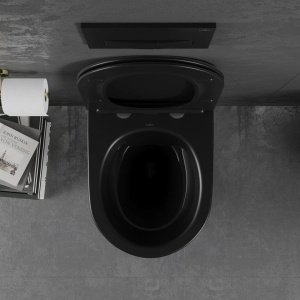 Set vas WC + Bideu FLSK Black/Gold edge - Img 6