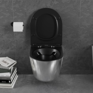 Set vas WC + Bideu FLSK Black/Silver - Img 2