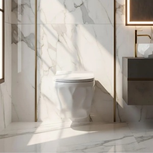 Vas de WC suspendat cu capac Gustavo Rimless alb lucios - Img 3