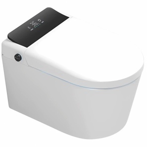 Vas wc smart, functie de bideu, capac incalzit, dezinfectare UV, cadru inclus, afisaj Led, Functii avansate, 59x38, Alb, Ralph - Img 14