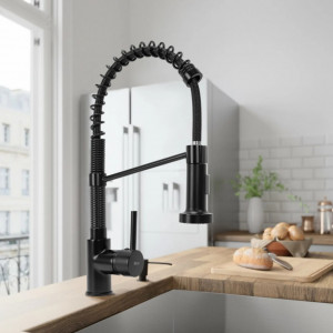 Baterie de bucătărie Rea Spring negru black Dus flexibil - Img 5