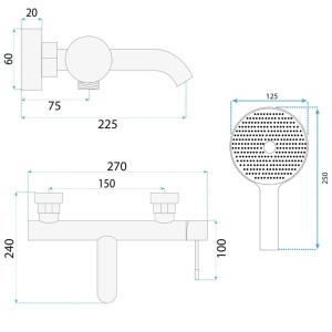 Baterie pentru cadă REA Rivo Brush Nickel - Img 4