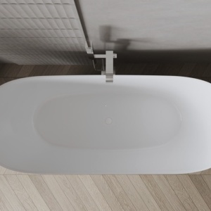 Cada freestanding 150x75 cm acril sanitar alb – design oval modern | deppo.ro - Img 2