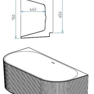 Cada freestanding lipita la perete 150x75 Veneta - Img 8