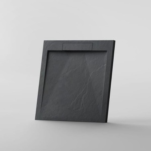 Cădiță de duș STONE 90×90 cm – Marmură Turnată, Antracit Mat - Img 1