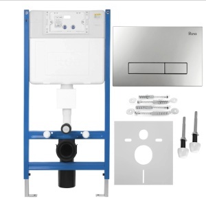 Cadru WC încastrat Rea cu buton HD Satin
