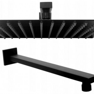 Cap de dus tip ploaie din aluminiu Rea Ultra Slim Square 30x30 negru MAT