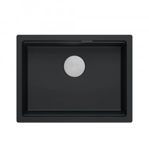 Chiuveta compozit incastrata Quadron Logan 100 negru - inox 59.5x45.1 cm - Img 3