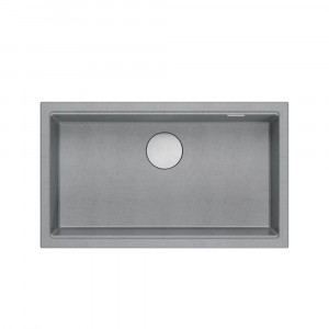 Chiuveta compozit incastrata Quadron Logan 110 gri - inox 76x44 cm - Img 3