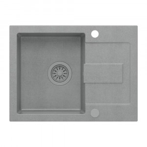 Chiuveta compozit incastrata Quadron Pop Christian 116 gri piatra 60x45 cm - Img 5