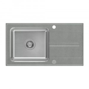 Chiuveta compozit incastrata Quadron Pop Ralph 111 finisaj inox - gri 78x43 cm - Img 1