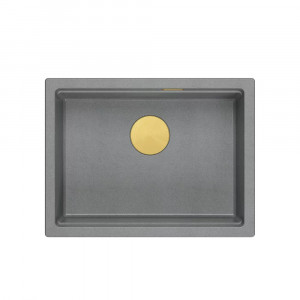 Chiuveta compozit sub blat Quadron Logan 100 gri - auriu 59.5x45.1 cm - Img 2
