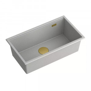 Chiuveta compozit sub blat Quadron Unique Clark gri - auriu 76x44 cm