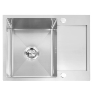 Chiuveta de bucatarie Inox PAUL, Model modern 60x48cm, Culoare Brush Nickel - Img 8
