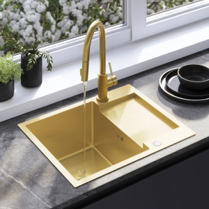Chiuveta de bucatarie Inox PAUL, Model modern, Culoare Gold Brush