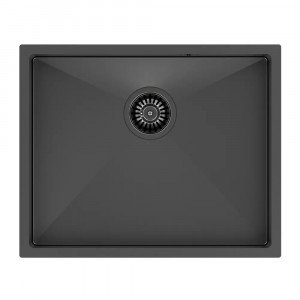 Chiuveta inox incastrata Quadron Anthony finisaj grafit metalizat 54x44 cm - Img 4