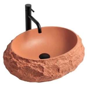 Chiuveta lavoar pe blat finisaj piatra Mika Terracotta