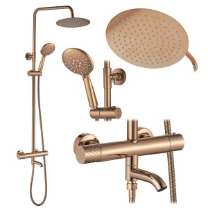 Coloana de dus cu termostat Lungo Diamond Copper