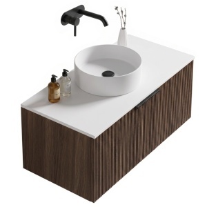 Dulap - lavoar pe blat alb LOTTA 80/100/120 cm, nuc - Img 11