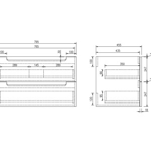Dulap pentru lavoar suspendat alb LINDA 60,100,120 cm - Img 11