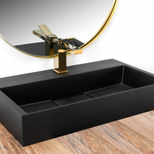 GOYA BLACK MAT 60CM LAVOAR DIN CONGLOMERAT - Img 3