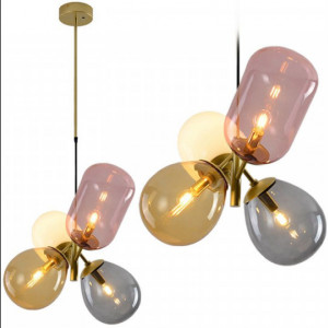 Lampa de tavan suspendata din sticla multicolora APP436-4C - Img 1