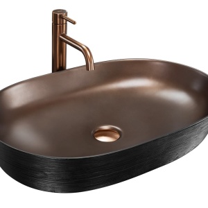 Lavoar ceramic pentru blat CLEO 61 Copper Bush / Black - REA