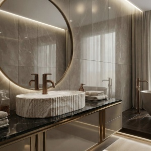 Lavoar pe blat Marcela 60 Kallisto – eleganță modernă și textură naturală pentru baia ta | disponibil pe Deppo - Img 3