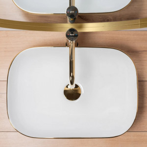 Lavoar pe blat Rea Belinda White GOLD BRUSH - Img 2