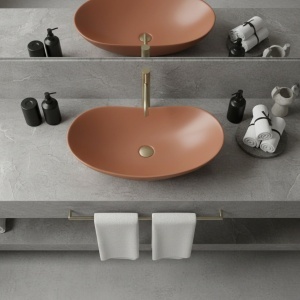 Lavoar pe blat Royal Cinnamon Matt – lavoar ceramic mat cu design elegant pentru baie | disponibil pe Deppo - Img 3