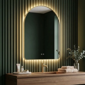Oglindă LED 80x60cm CAMLOT Brush Gold - Img 3