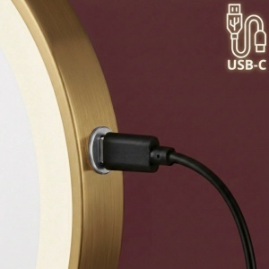 Oglindă LED Glow Old Gold – oglindă cosmetică elegantă cu iluminare LED și finisaj auriu vintage | disponibilă pe Deppo - Img 9