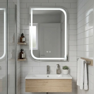 Oglindă LED ZONE 80x60 BRUSH NICKEL - Img 2