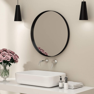 Oglindă rotundă Loft 39 cm Negru JZ-01 - Img 5