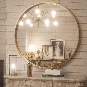 Oglindă rotundă MR20G Gold 70cm - Img 4