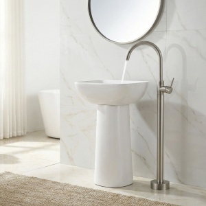 Robinet pentru lavoar Lungo Brush Nickel - Img 6