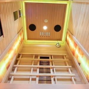 Saună cu infraroșu C1S pentru 1 persoană 90×90 cm cu piatră de sare, LED, Bluetooth – cabină sauna uscată | Deppo - Img 8