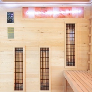 Saună cu infraroșu EP4RS pentru 4 persoane cu piatră de sare Himalaya, cromoterapie LED și Bluetooth – saună uscată low‑temperature, cabină wellness | Deppo - Img 16