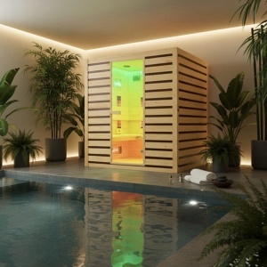 SAUNĂ DE INTERIOR INFRARED TROMSO4 – 180×150 cm – 4–5 PERSOANE – 230V